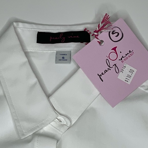 NWT Pearly Vine White Oxford, Red Rickrack Trim, S - Picture 3 of 3